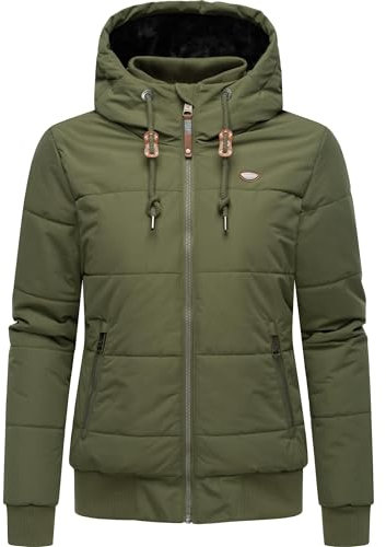 Ragwear Damen Winter Steppjacke wasserdicht (Wasseräule 8.000mm) mit Kapuze Nuggys Solid Olive24 Gr. S