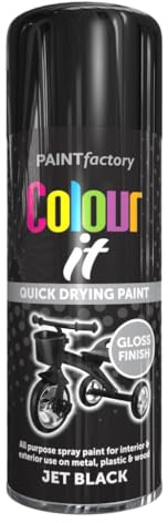 AlezyB - 6 x Black Gloss 400ml All Purpose Spray Paint | Use on Metal, Wood, Plastic and Multipurpose Aerosol Professional Quality Perfect Finish, for Interior Exterior and Excellent Coverage