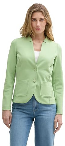 TOM TAILOR Damen 1038703 Basic Ottoman Blazer mit Taschen, 37116 - True Green, L
