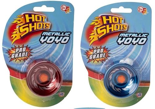 2 Stück Premium Metallic Jo-Jo Set für Kinder Anfänger - Hochleistungs-Jo-Jos für Tricks und Spielen, Partytütenfüller - Reaktionsfreudige Yojo-Bälle 3+