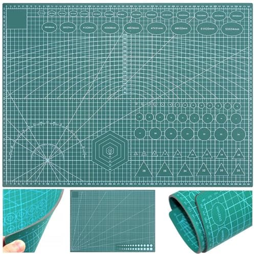 Cutting Mat A1 Green, 5-Ply Craft Mat, Self-Healing Cutting Board Craft, Art Mat, Self Healing Cutting Mat 90 x 60, Dressmaking Accessories for Sewing, Quilting, and Crafting
