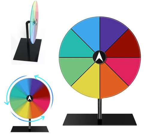 Lotvic Glücksrad Zum Drehen, 20cm Spinnings Prize Wheel, Drehendes Preisrad, Tisch-Preisrad, für Karneval, Messen, Gewinnen Von Fortune-Spin-Spielen