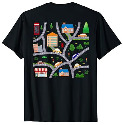 Spielzeugauto Straße Spielmatte Rücken Massage Spielteppich T-Shirt