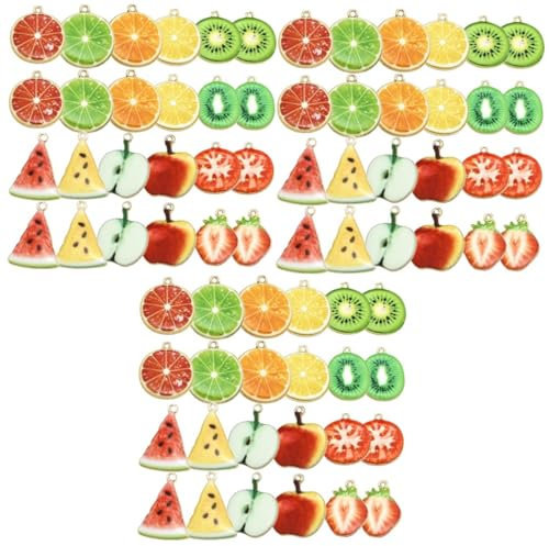 NUOBESTY 135pcs Alloy Fruit Charms for Jewelry Making Christmas Decorative Charms Diy Pendant Accessories