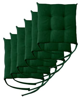 Il Tuo Artigiano Design 6 Stuhlkissen im Set, 40 x 40 cm 6 cm dick, Polsterung aus Schaumstoff und weichem Acryl, Sitzkissen Stuhl 6er Set, Stuhlkissen Outdoor 40x40 (6, grün)