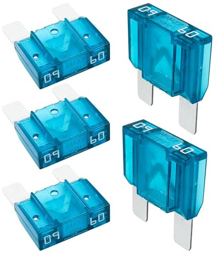 Tecside 60A KFZ Maxi Sicherung | 1 Stück | 29mm Stecksicherung für Stromdieb & Sicherungshalter 12V 24V 32V Flachsicherung für Auto, Boot, Motorrad, Wohnmobil, Roller | iMaXX maxiOTO F9060 Blau