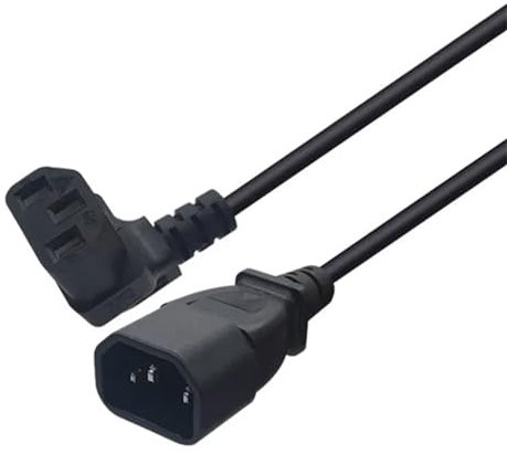 XAGMODSHN 60cm IEC320 C14 to C13 Upward Elbowed Cable Cord Power Distribution Solution for Rice Cooker Electric Kettles