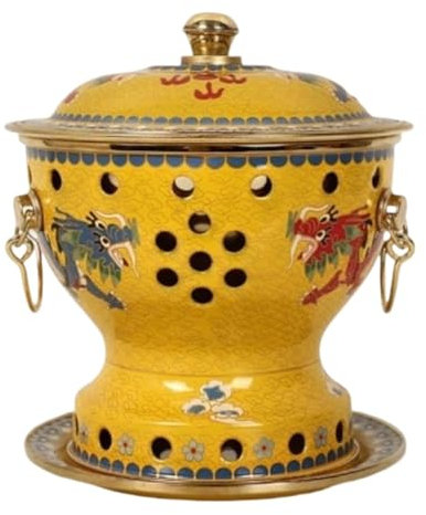 Hot Pot Herd, Shabu Chinesischer Hotpot Im Vintage-Stil, Einzelner Kochtopf Mit Deckel, Küchenkochgeschirr Küche Kochwerkzeug(Yellow)