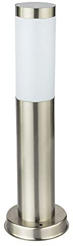 GLOBO LIGHTING Außenleuchte Stehlampe Garten Sockelleuchte Edelstahl Terrasse Stehleuchte Aussen, IP44, Edelstahl silber, 1x LED 7W 630Lm 2200K, DxH 7,6x45 cm