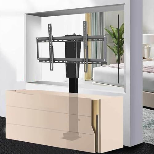 Bracci di monitoraggio Staffa TV motorizzata - Staffa da parete TV Staffa di sollevamento TV motorizzata for schermi LED da 26-70 pollici, girevole a 360° da un lato all'altro, riponibile nell'armadio
