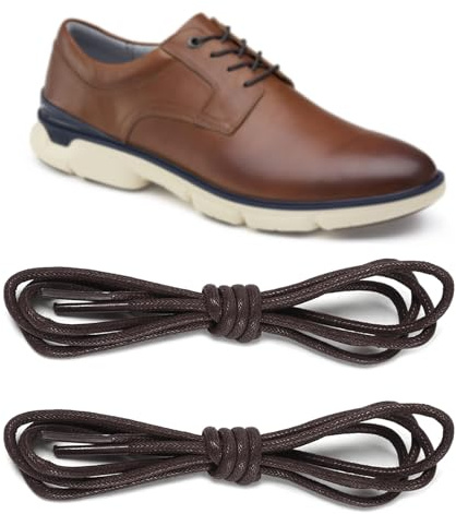 UamGlsob Cordones Encerados Redondos de 2mm para Zapatos Formales Hombre | Delgado y Resistentes Anti-desgaste para Calzado de Vestir
