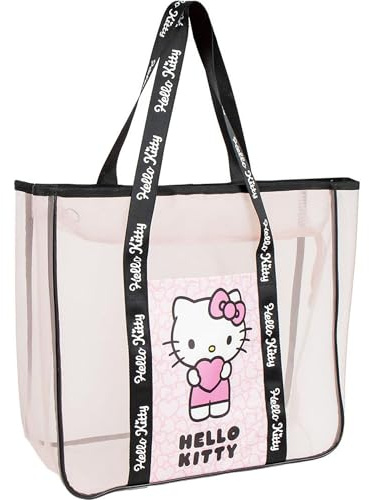 CERDÁ LIFE'S LITTLE MOMENTS Unisex Kid's Grande Y Resistente Diseño Moderno, Verano Y Vacaciones Con Tu Bolsa Playa de Hello Kitty Beach Bag, Medium