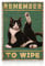Dazzlewall Funny Cat Wall Art Print, Remember To Wipe Humorous Sign Poster for Toilet Bathroom Decor 12x16 in Unframed, Cat Lover Gift