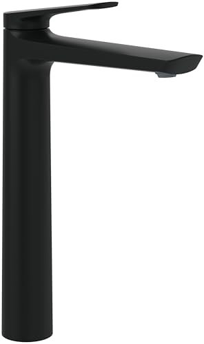 Villeroy & Boch Oasis robinetterie lavabo surélevée - Robinet salle de bains ss bonde - Robinetterie lavabo écon. en eau av. cart. céram. Robinetterie salle bains rde Matt Black