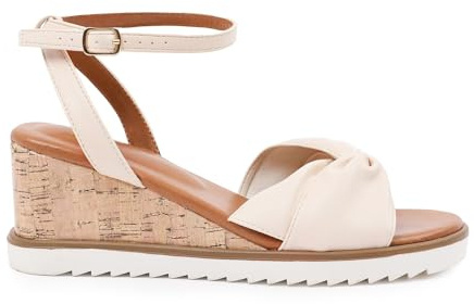 Fashion Thirsty Women Wedge Heel Sandals Knotted Strap Ladies Plaform Strappy Mid High Heel Wedding Party Heels Comfy Open Toe Ankle Strap Summer Travel Holiday Cosy Wide Fit Shoes