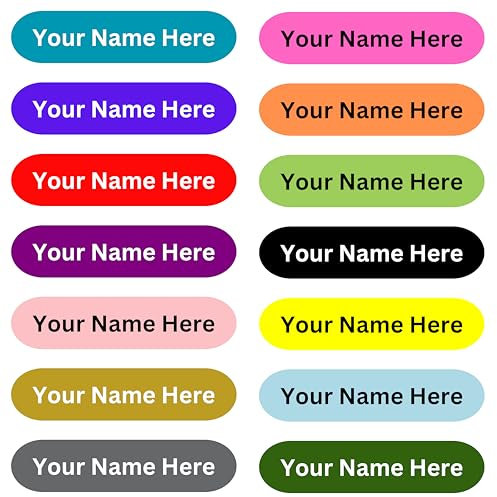 Personalised Name Labels for Kids – 60 Waterproof Stickers (48×8 mm) – Dishwasher & Microwave Safe – School, Nursery, Daycare – Bottles, Lunch Boxes, Stationery – Peel & Stick Vinyl Tags