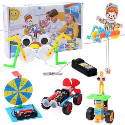 Felly Juguetes Experimentos Niños 6-14 Años, 5 Piezas Stem Juego Montessori de Ciencias, Científico Construcción de Juguetes Electricidad, Kit Eléctrico Física Educativo Regalo de Cumpleaños Navidad