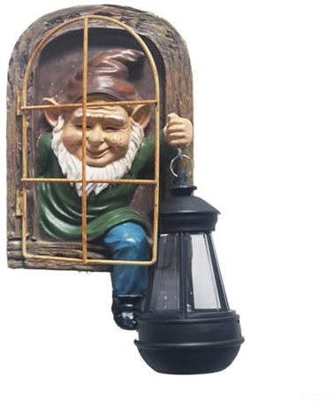 Statuesque en résine éclatante pour intérieur/extérieur offrant une lueur chaude via l'énergie solaire