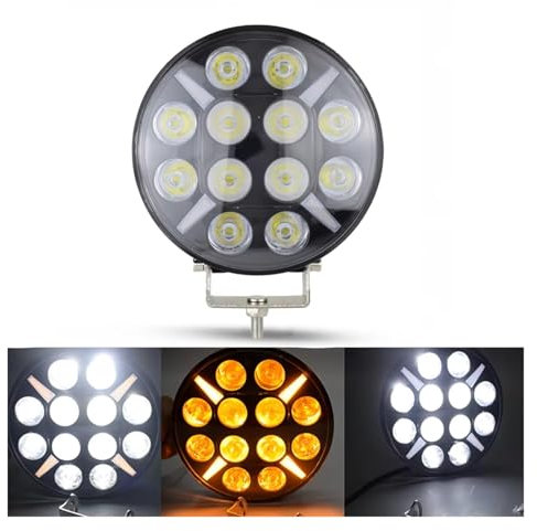 Phare Avant 7 Rond Hors Route LED Lumières Conduite Camion Travail Projecteur Phare Blanc Flash Clignotant Jaune pour Jeep ATV UTV Voiture Feux Avant