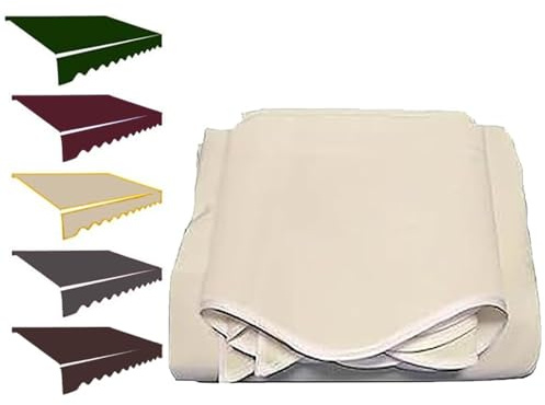 ZYXQQJ 250 300 350 400 500cm Markisen Ersatzstoff Klemmmarkise Ersatz Markisentuch Markisenbezug Sonnenschutz Stoff Wasserdicht Polyester Abdeckung(Beige,3.5x3m/11.5x10ft)