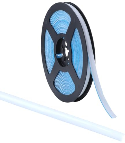GORGECRAFT 3 m X 8mm Dichtungsband Selbstklebend Zum Abziehen Und Aufkleben Zierleiste Aus Weißem PVC Kunststoff Wasserdicht Dichtungsspalt Dichtungsband Rand Für Herd Spüle Toilette Badewanne Wandkan