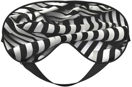 Weiche Augenmaske, Zebra-ähnlicher Druck, leicht, Schlafhilfe, atmungsaktiv, Verdunkelung, Reisen, Nickerchen, Yoga, Meditation