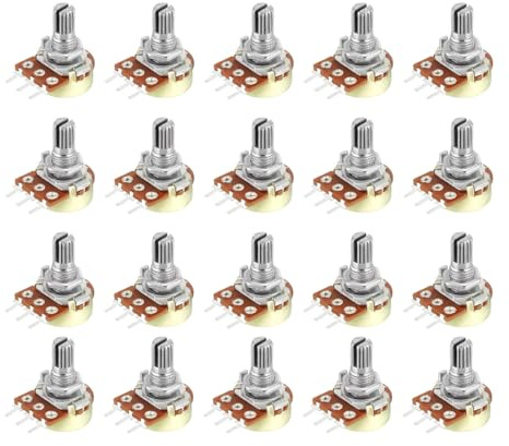 Hailege 20 Stücke WH148 B5K 5K Ohm Drehpotentiometer Einzelgelenk-Potentiometer 3 Pins Schaftlänge 15mm Widerstandswert 5K Ohm