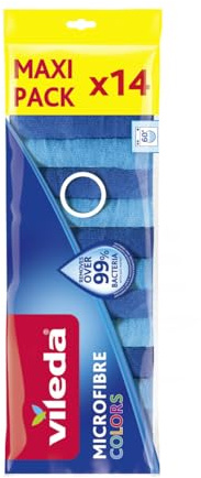 Vileda Allzwecktuch Microfibre Colors Mikrofaser 30x30 cm blau- 14er Pack