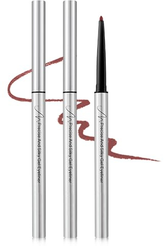 Matt Eyeliner Wasserfest Burgundy für Ältere Frauen, 2Pcs Creme Kajalstift | Langanhaltend Wischfest Eyelinerstift, Seidig-cremige Textur, Intensive Farben, Hypoallergen Makeup für Empfindlichen Augen