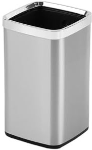 Poubelle Corbeille à Papier Ouverte Style rétro Chinois, Poubelle Minimaliste de Bureau poubelles de Cuisine(Silver)
