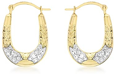 CARISSIMA Damen-Ohrringe 9 karat gelb Gold and CARISSIMA Oval Leaf Creole - 1.53.6239