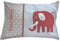 Glückspilz Namenskissen Babykissen I Elefant I Rot-Beige I 25 x 35 cm