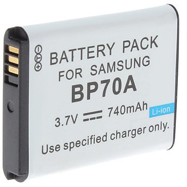 Driver Digital Video Battery Replace Samsung BP70A for Samsung TL105 and More (3.7v, 740 mAh)