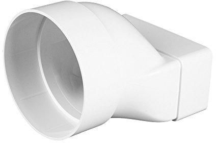 Adapter transition piece round / square, 55 x 110 mm – diameter 100 mm duct exhaust pipe extractor bathroom fan, Awenta.