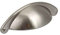 FITTINGSCO Shaker Cup Kitchen & Bedroom Cabinet Handle 64mm Hole Centres (Satin Nickel or Brushed Nickel Finish)