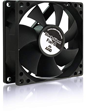 AABCOOLING Black Silent Fan 8 - Leise und Efizient 80mm Gehäuselüfter mit 4 Anti-Vibration-Pads - CPU Lufter, Ventilator 12V, Kühlung, Wentilator, 15,6 dB(A), 50 m3/h