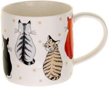 Ulster Weavers - Polka Dots & Cats Mug 250ml - Dishwasher & Microwave Safe - Ceramic New Bone China - Coffee Mug with Cat - Cat Kitchen Accessories - Cat Lovers Gifts - Tea Cup with Cats