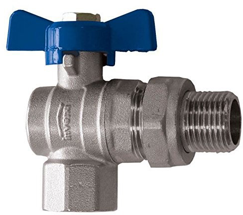 Standard Water Flow Rate Angled Ball Valve with Butterfly Handle Female x Male 3/4 BSP