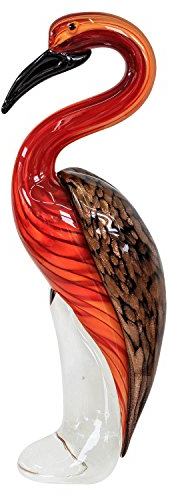 aubaho Glasfigur Flamingo Glas im Murano Antik Stil 32cm