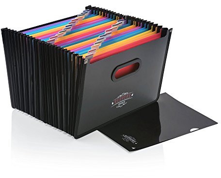Expanding File Organiser 24 Pocket – Redvers Office A4 Desk Storage Expander Free Document Wallet Folder – Strong Plastic Concertina Home Office Documents Conference Portfolio Folders File Box