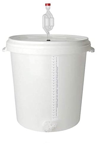 Großer Gärbehälter mit Gäraufsatz, für Wein & Bier, 30 Liter Maische vergären - in der Heimbrauerei *+Hausbrauerei für Hobbybrauer und Hobbywinzer
