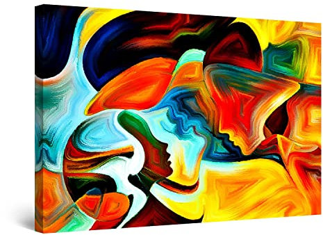 Startonight Impression Sur Toile Peinture À la Recherche du Sens de l'Amour, Tableau Abstrait Encadrée - Decoration Murale Salon Moderne - Image sur Toile - Grande 80 x 120 cm Idée Cadeau Élégante