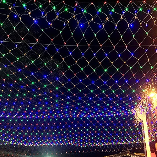 LARS360 LED Lichternetz 3x2m 250LEDs Außen und Innen Lichterkettenvorhang mit 8 Leuchtmodi RGB Lichterkettennetz IP44 Wasserfest mit Stecker für Weihnachten Halloween Hochzeit Party