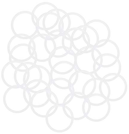 sourcing map Packung mit 30 Silikon O-Ringe 20mm OD 17mm ID 1.5mm Breite VMQ Dichtung für Kompressorventile Rohrreparatur Weiß