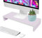 Ejoyous Wood Monitor Riser Stand, 1 Tier PC Laptop Notebook Shelf, 50 * 20 * 7.7cm, Non-slip Computer Laptop TV Stand for Monitor Risen, Black/Light Pink/Wood
