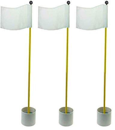 CRESTGOLF 3Sets Backyard Practice Golf Hole Pole Cup Flag Stick