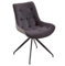 invicta INTERIOR Design Stuhl DIVANI dunkelgrau Metallgestell schwarz im Retro Stil Esszimmerstuhl Besucherstuhl