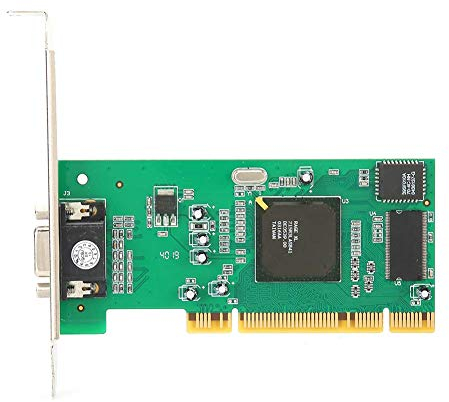 ASHATA Professionelle Grafikkarte 8MB 32Bit PCI Grafikkarte,VGA Karte,Unterstützt VOD Songsystem,Zwei Notch Design,kompatibel mit 64Bit PCI-X Steckplätzen,für ATI Rage XL