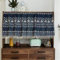 Michorinee Bistrogardine Geometrisches Muster Scheibengardine Boho Kurze Gardine Blickdicht Navy Blau Vorhänge für Küche Kaffee Badezimmer Schrank B 143 × H 90 cm Baumwolle und Leinen mit Quaste