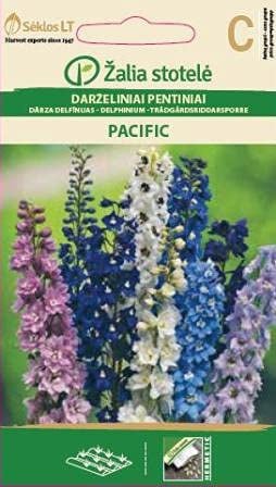 Seklos LT | RITTERSPORN PACIFIC | Blumenssamen | Pflanze ist äußerst dekorativ | Mehrjährig Pflanze | Pflanze samen | Für Lauben, Zaun, naturnahe Gärten | 1 Pack